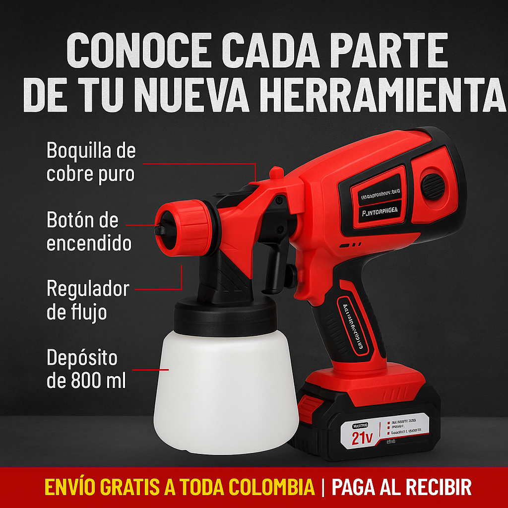 Pistola a Spruzzo Ricaricabile 21V - 800ML